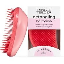 Tangle Teezer The Thick and Curly Detangling Hair Brush Strong Two Stage Teeth Palm Friendly Suitable for Wet and Dry Hair Frizz-free Superdefined Curls Lipstick Duo