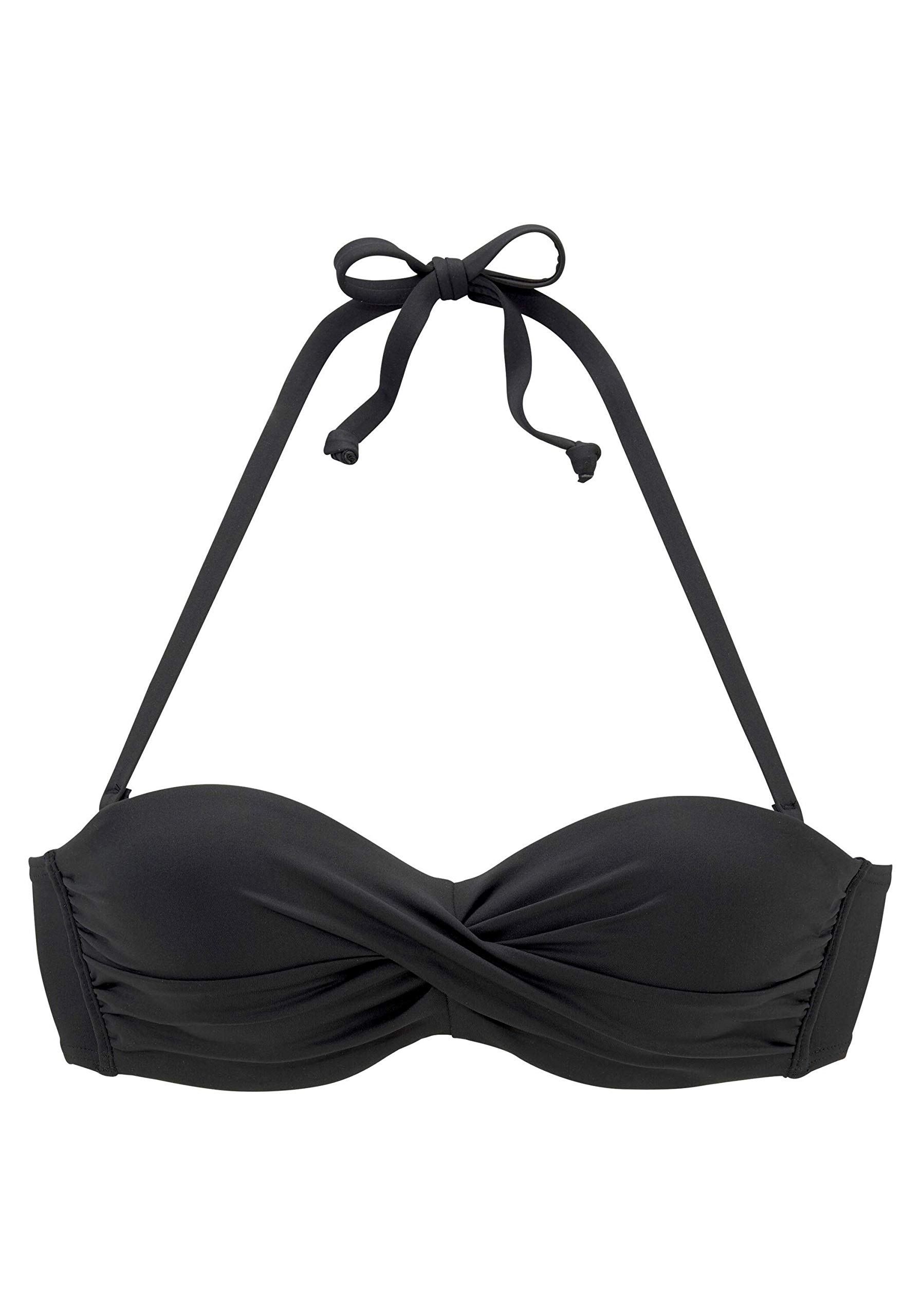 s.Oliver Damen Bügel-Bandeau-Bikini-Top mit wattierten Cups, in Cup A bis C mit herausnehmbaren Kissen, seitliche Stäbchen, abnehmbare Träger