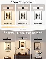 Vista 3 de VOLISUN Luces de imagen para pared, luz recargable de 15.7 pulgadas, funciona con pilas, 3 temperaturas de color, luz de imagen inalámbrica