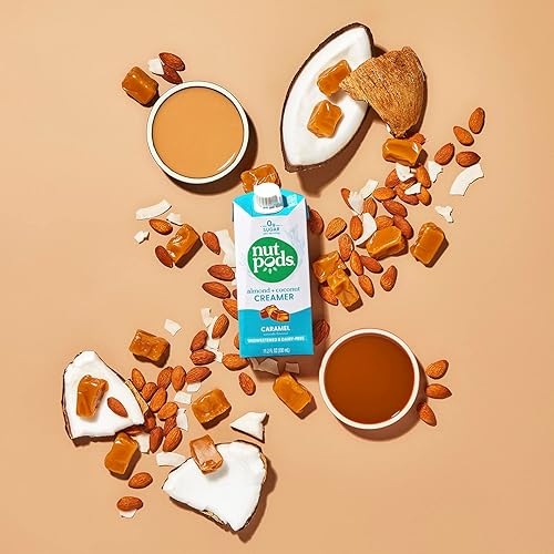 Vista 8 de nutpods Paquete variado de crema de café – Crema sin azúcar sin leche – Original, vainilla francesa, avellana y caramelo – Crema Keto Whole30, sin