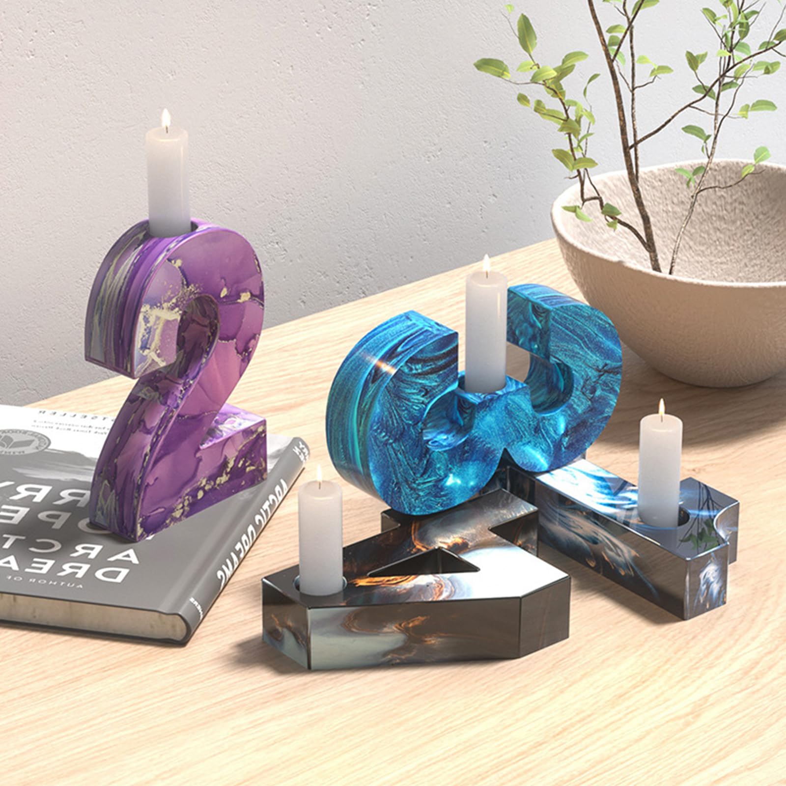 Stampi in silicone per portacandele a forma di casa per resina epossidica decorazione domestica argilla piante grasse fioriera stampi in silicone per artigianato