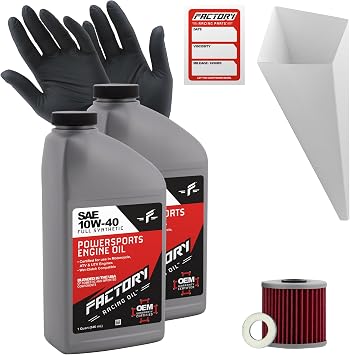 Factory Racing Parts Oil Change Kit compatible with Kawasaki KEF300, KLF300