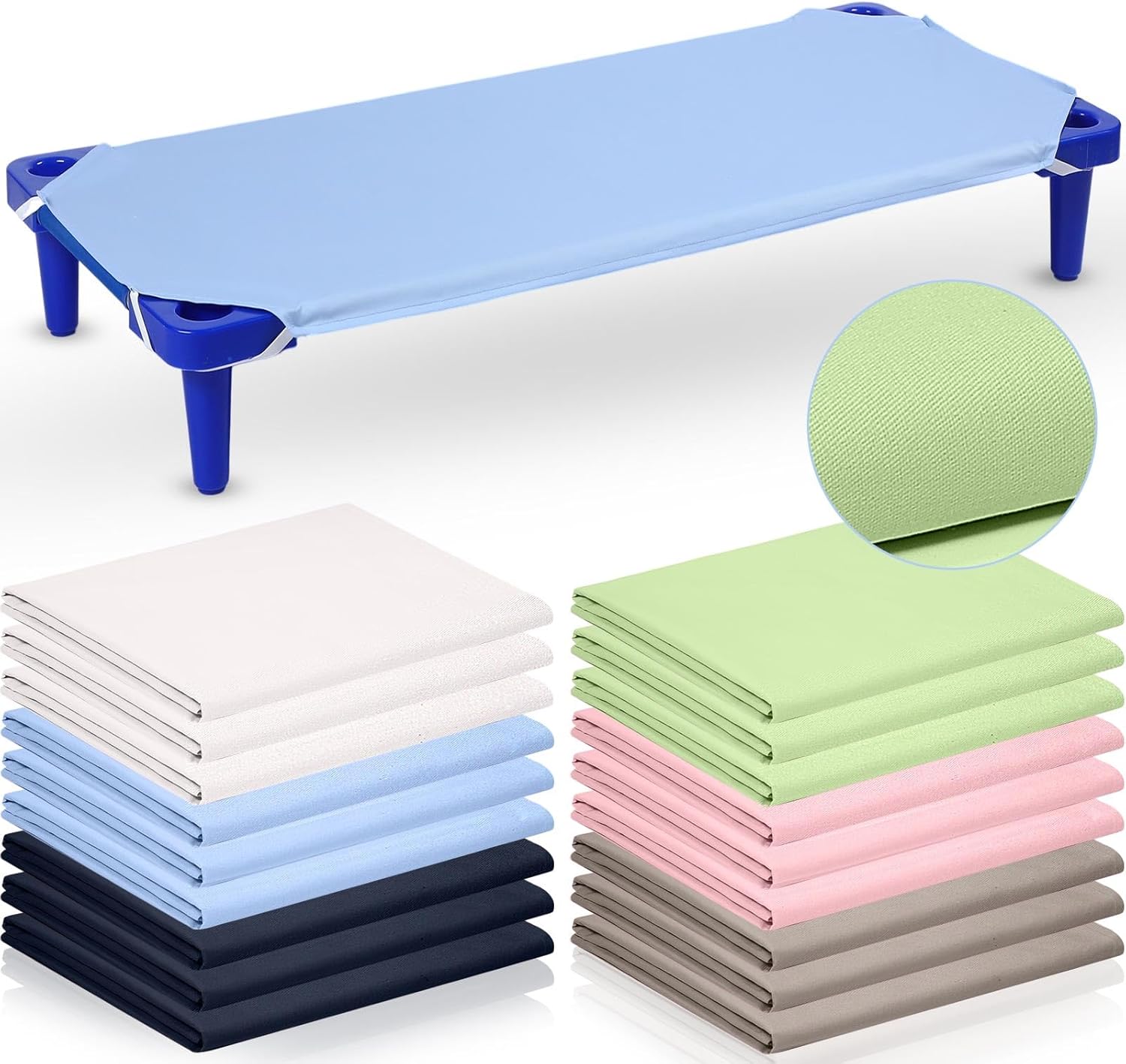 Mixweer 18 Pack Daycare Cot Sheet for Toddler Preschool