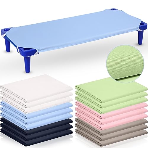 Mixweer Paquete de 18 sábanas para cuna, para guardería, preescolar, tamaño estándar, de algodón natural, transpirable, mezcla de polialgodón,