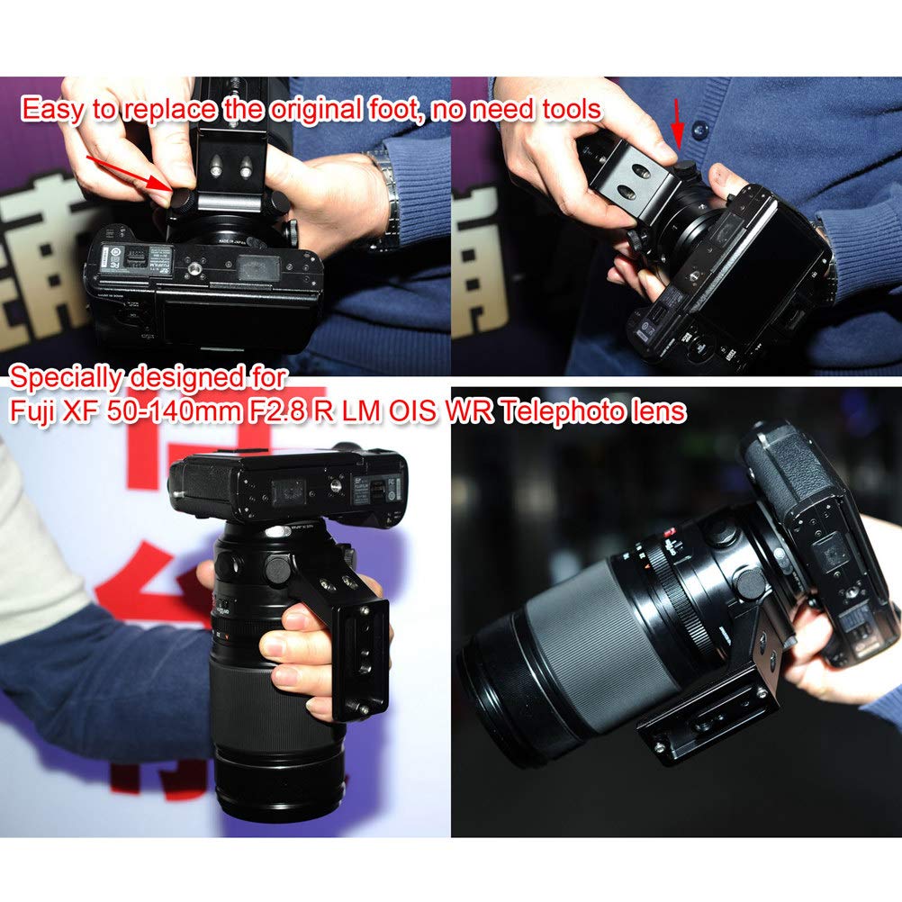iShoot Metall Stativ Halterung Ring Kamera Objektiv Ersatzfuß für Fuji XF 50-140mm F2.8 R LM OIS WR Teleobjektiv mit Arca-Swiss Schnellwechselplatte