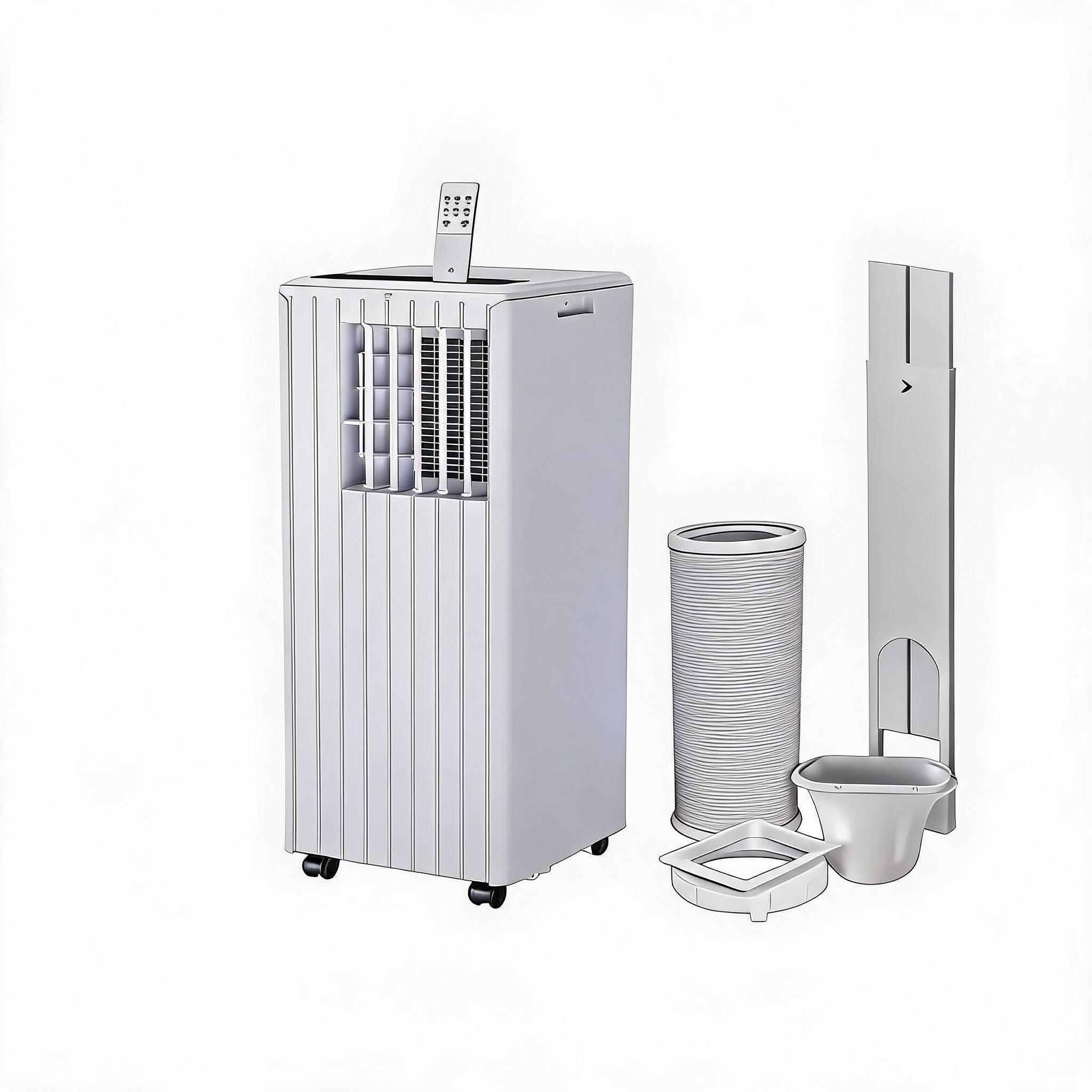 GarveeMore 9000 BTU 5-in-1 Portable Air Conditioner – Mobile AC with Cooling, Dehumidifier, Fan, Sleep Mode, 24H Timer, Remote, Window Kit, Energy Efficient, Ideal for Home or Office up to 300 sq.ft –