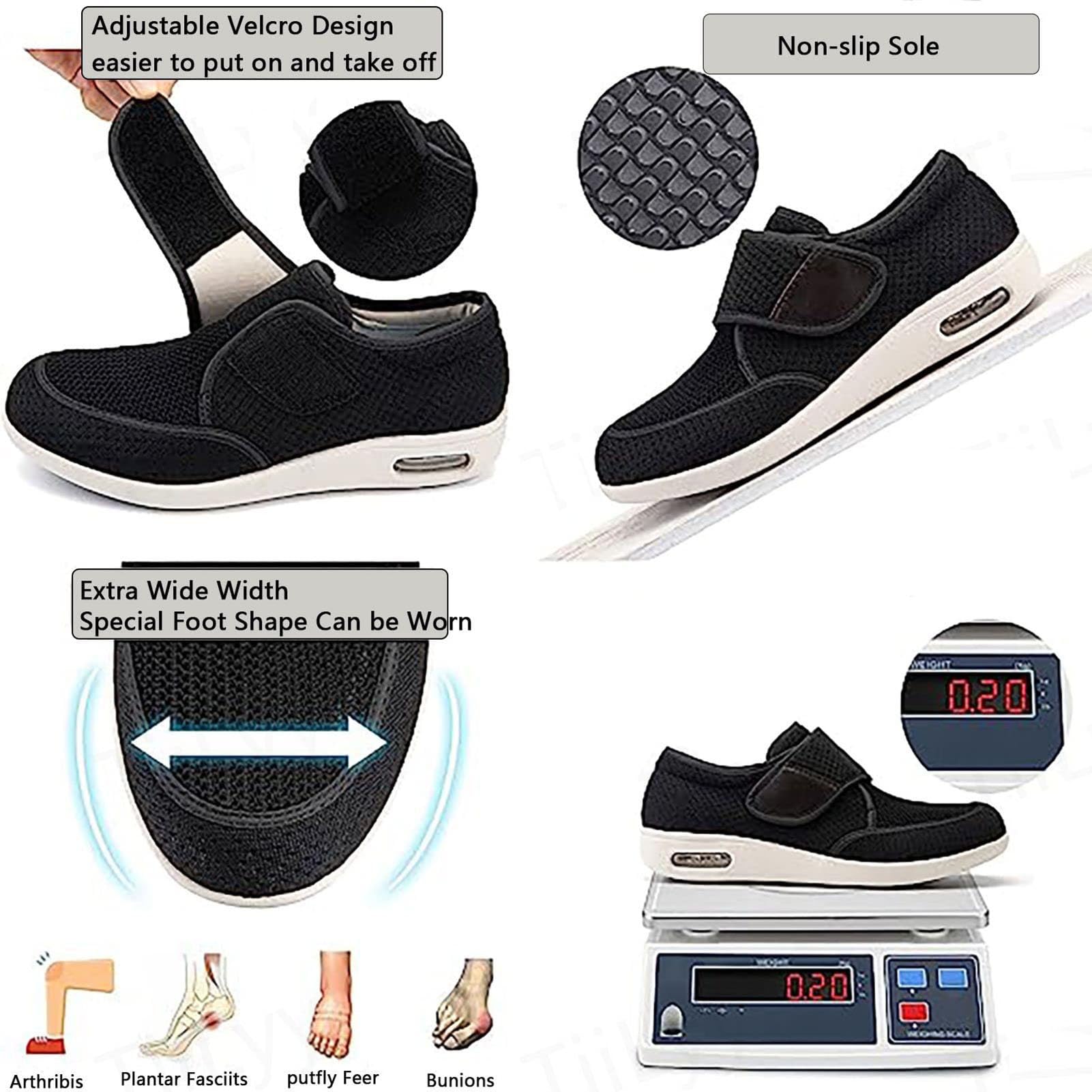 Buty na zapalenie stawów, buty medyczne na opuchnięte stopy, lekkie buty do chodzenia, bardzo szerokie buty do chodzenia dla cukrzyków, dla osób starszych, mężczyzn i kobiet, buty do chodzenia z