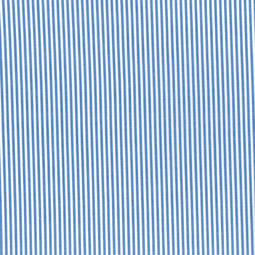 Chambray 100% Yarn Dyed Cotton Fabric Candy Stripes Lines 144cm Wide (Sold Per Half Metre) (Royal)