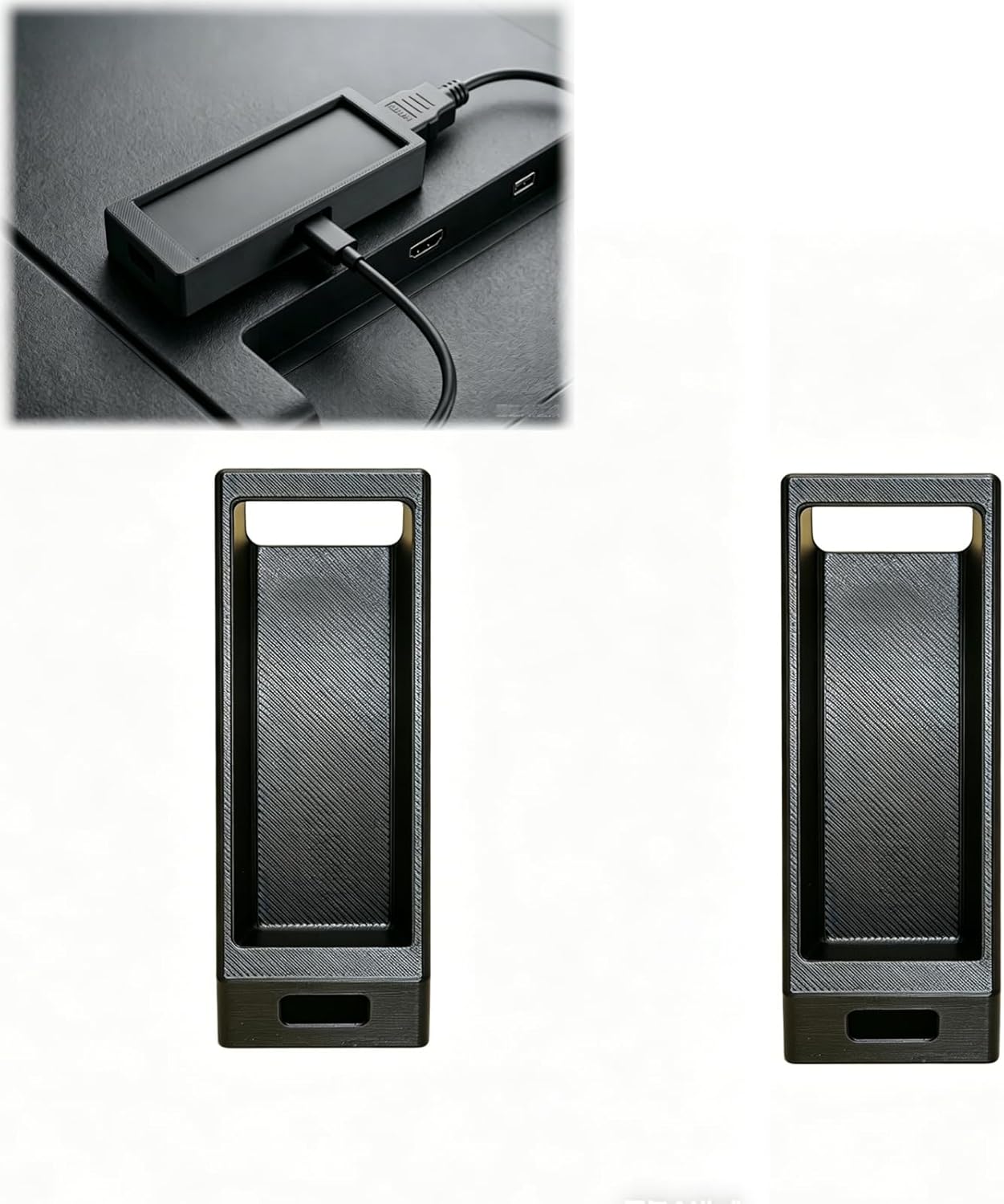 2Pcs, Streaming Device Mount Compatible with Fire TV Stick – Hidden TV Back HDMI Stress Reliever Holder for Clean Cable Management