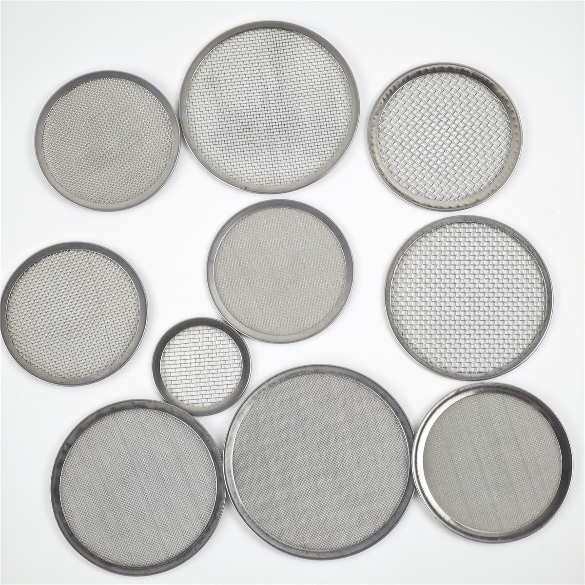 304 Stainless Steel Edge Wrapped Wire Mesh Filter Screen Round Filter Disc(Dia.50mm(Mesh 100) 10pcs)