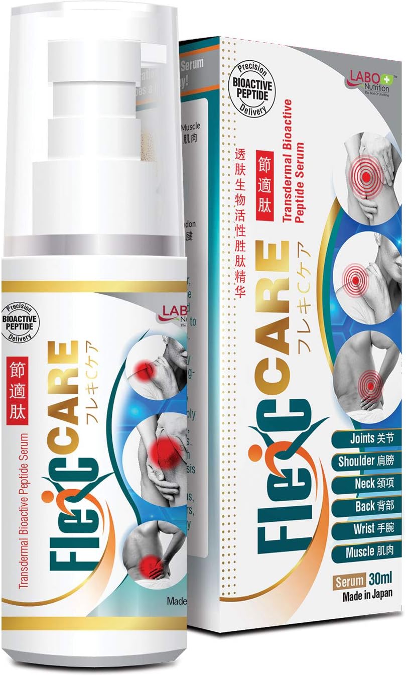 LABO Nutrition FlexC Care Transdermal Bioactive Peptide Serum – Repair & Rebuild, Quick, Long-Lasting Pain Relief for Joints, Muscle, Shoulder, Neck, Back, Arthritis + Anti-inflammatory & Drug-Free