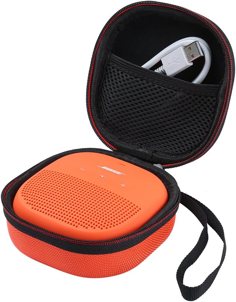 Scorel Case for Bose SoundLink Micro Bluetooth Speaker Durable Hard EVA Carrying Shell with Holding Strap (Orange)