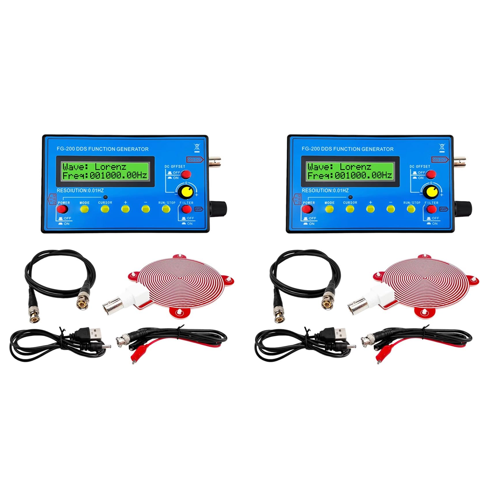 Jnchdghwa 2X FG200 DDS Function Generator Frequency Counter 0.01Hz-500KHz Signal Source Module Sine+Square+ Waveform
