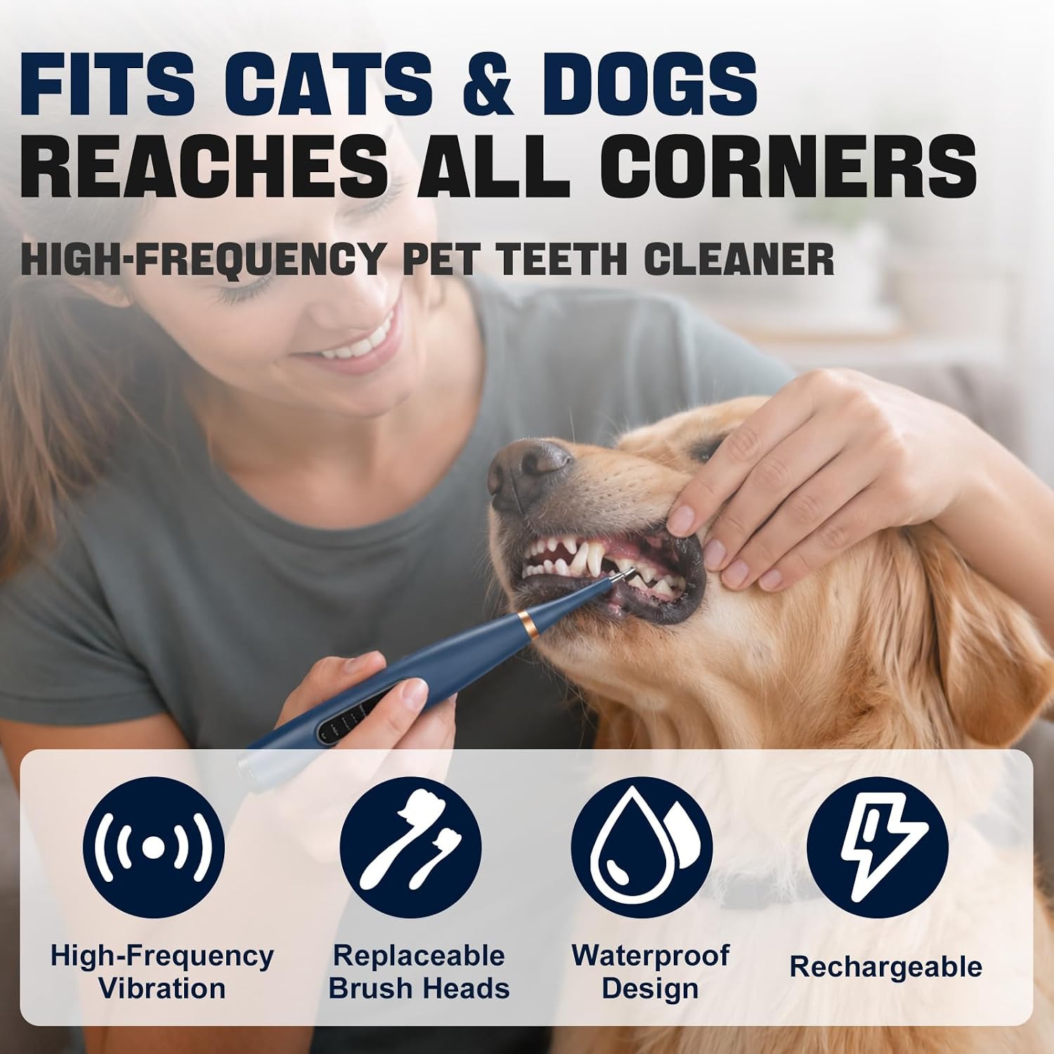 Dog Plaque Remover for Teeth, Cleaning Kit for Tartar and Stains, 6 Adjustable Modes Tartar, IPX6 Waterproof Oral Care Kit, Plaque Remover for Teeth Stains for Dogs and Cats image 2