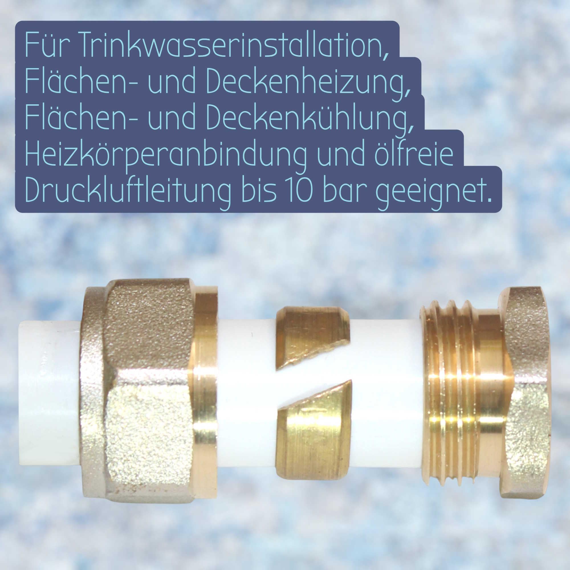 Pipetec Schraubfitting Übergang mit Außengewinde 16 x 2mm - 1/2 Zoll | für Mehrschichtverbundrohr und Aluminiumverbundrohr, DVGW Zertifiziert