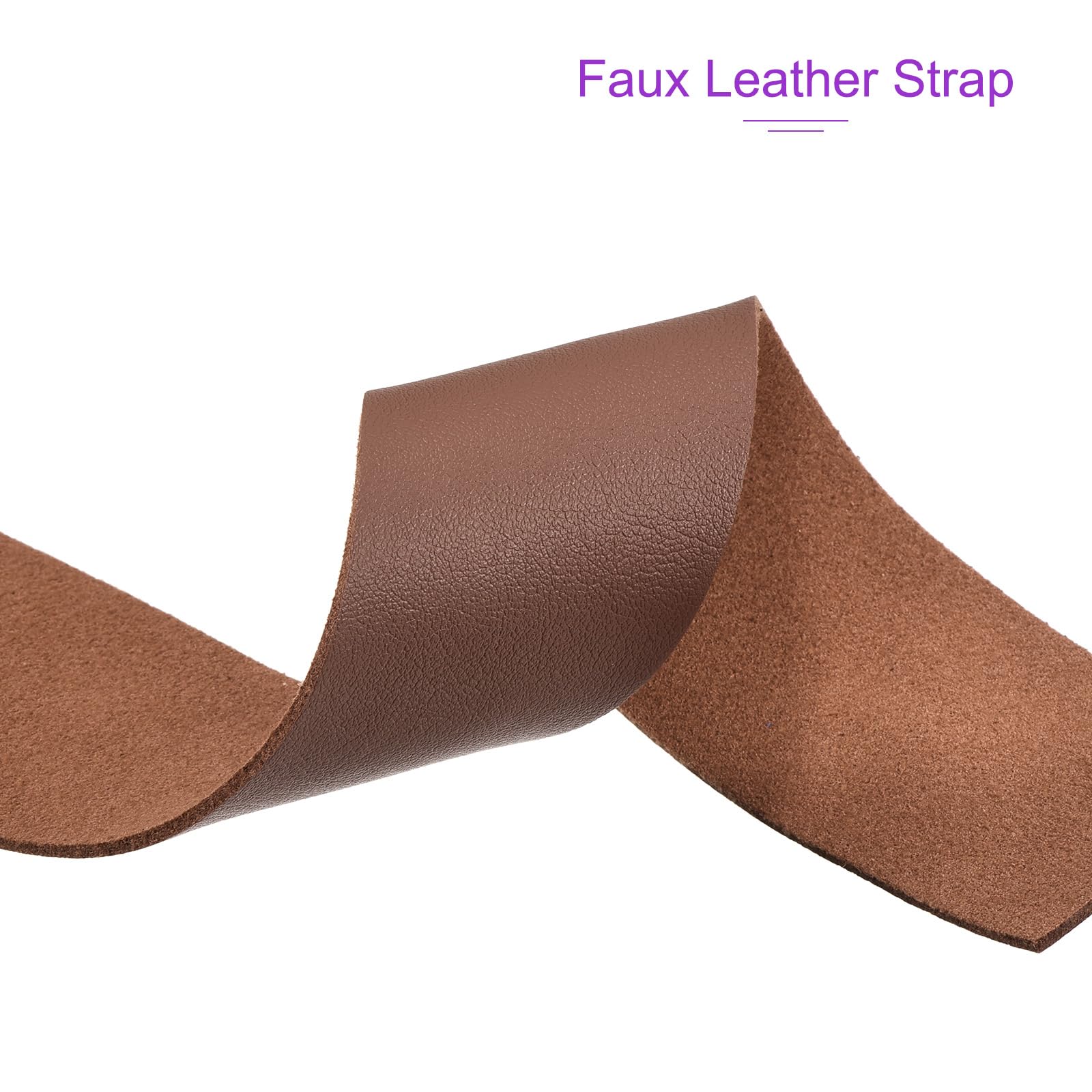 DMiotech Red Brown Faux Leather Strap 1.6 Inch Wide 78 Inch Long Flat Leather Belt Strip 1.3mm Thick Single Sided Cord for Arts Craft DIY Traction Ropes - Image 4