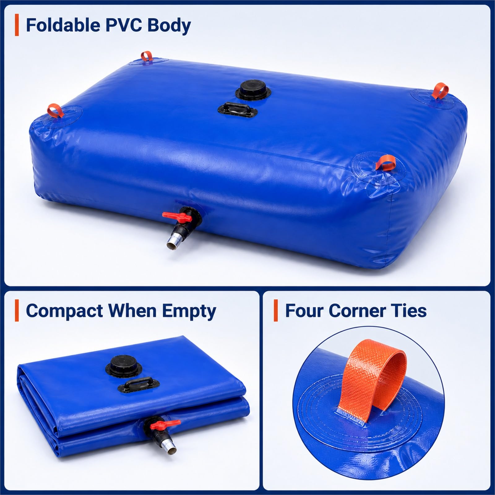 DepóSito De Agua Plegable con Grifo,Tanque Agua PortáTil Plegable,Contenedor De Almacenamiento De Agua Plegable PortáTil,FáCil De Usar,para Caravana Aplicable Al Almacenamiento