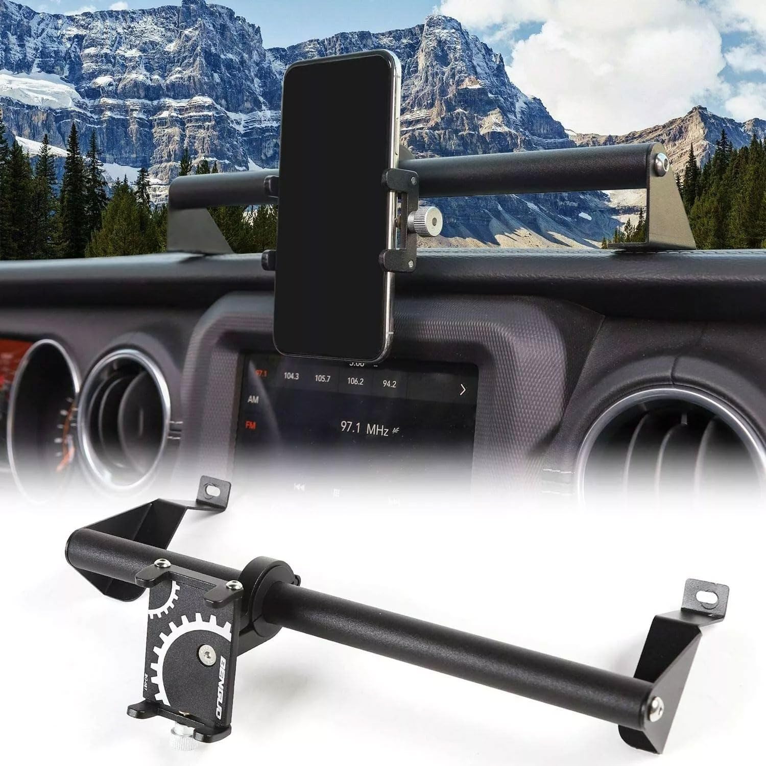 Uchwyt na telefon Uchwyt na telefon na deskę rozdzielczą Kompatybilny z 2018-2023 Jeep Wrangler JL JLU & Unlimited & Gladiator JT