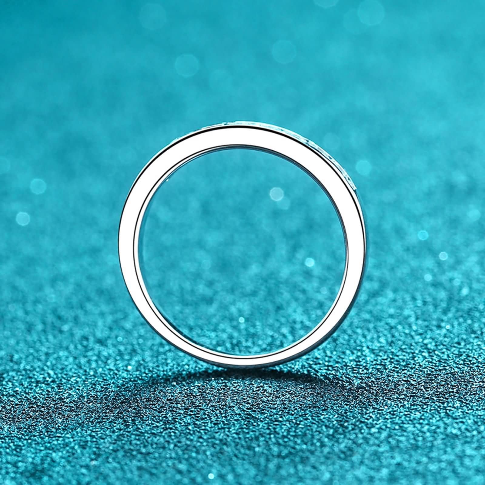 Alliance Femme Argent 925,Bague Anneau Alliance Bague Rond avec Moissanite 0.27ct Anneau Femme Argent