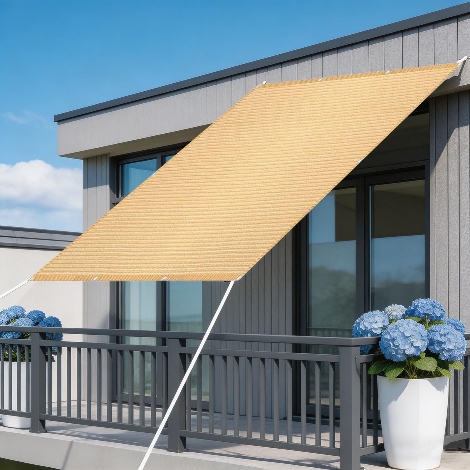 Voile d'ombrage haut de gamme 270 x 550 cm en maille HDPE robuste