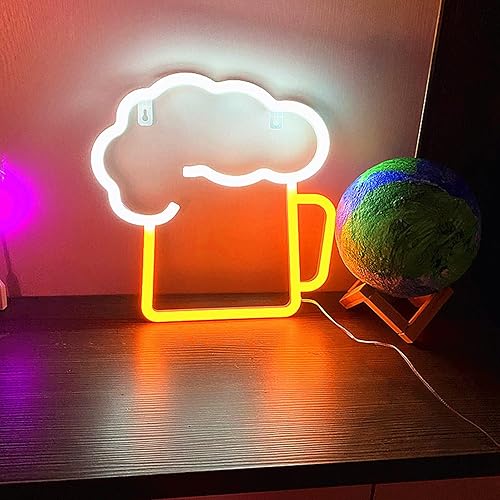 Miniatura 8 de Letreros de neón de cerveza LED para decoración de bar de cerveza blanca amarilla y blanca, luces de neón para bar, playa, tienda, Navidad, fiesta