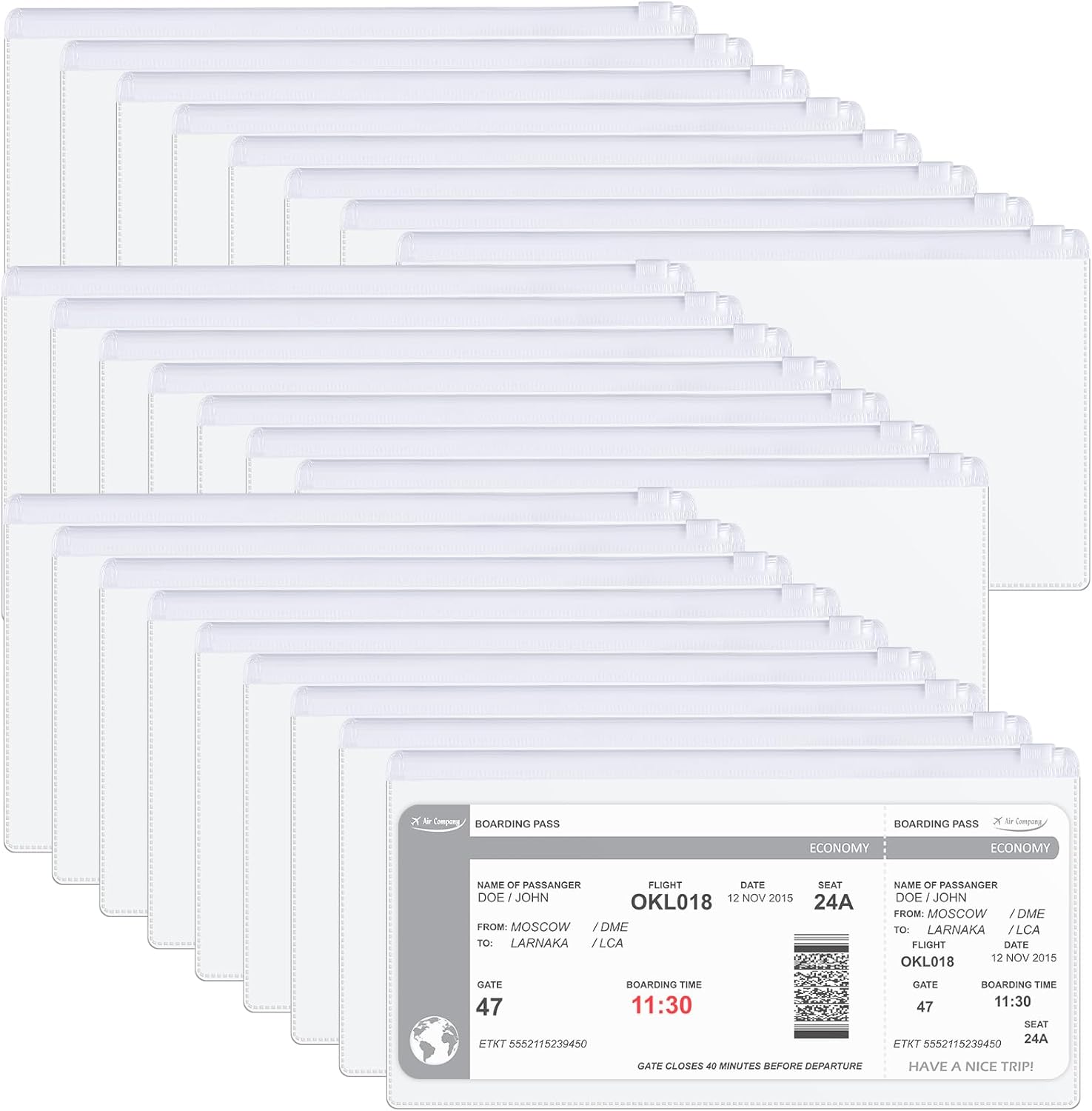 Marspark 100 Pcs Plastic Poly Envelope Small Clear Envelopes with Zipper Pencil Pouches Bulk A6 Pencil Bags for Cash Money Pen Document Office Supplies 9.2 x 4.7 Inches (White)