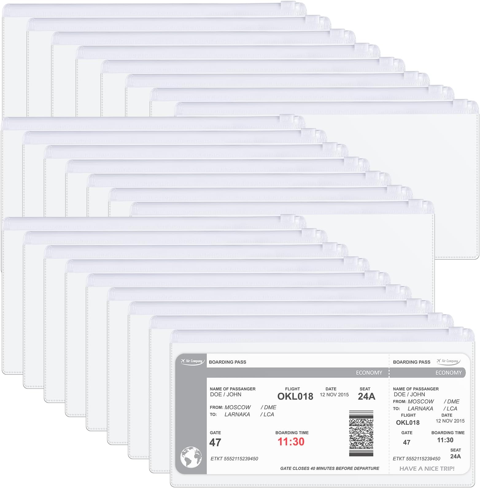 Marspark100 Pcs Plastic Poly Envelope Small Clear Envelopes with Zipper Pencil Pouches Bulk A6 Pencil Bags for Cash Money Pen Document Office Supplies 9.2 x 4.7 Inches (White)