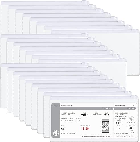 Miniatura 22 de Marspark 100 sobres de plástico de polietileno, pequeños sobres transparentes con cremallera, bolsas para lápices A6 a granel para dinero