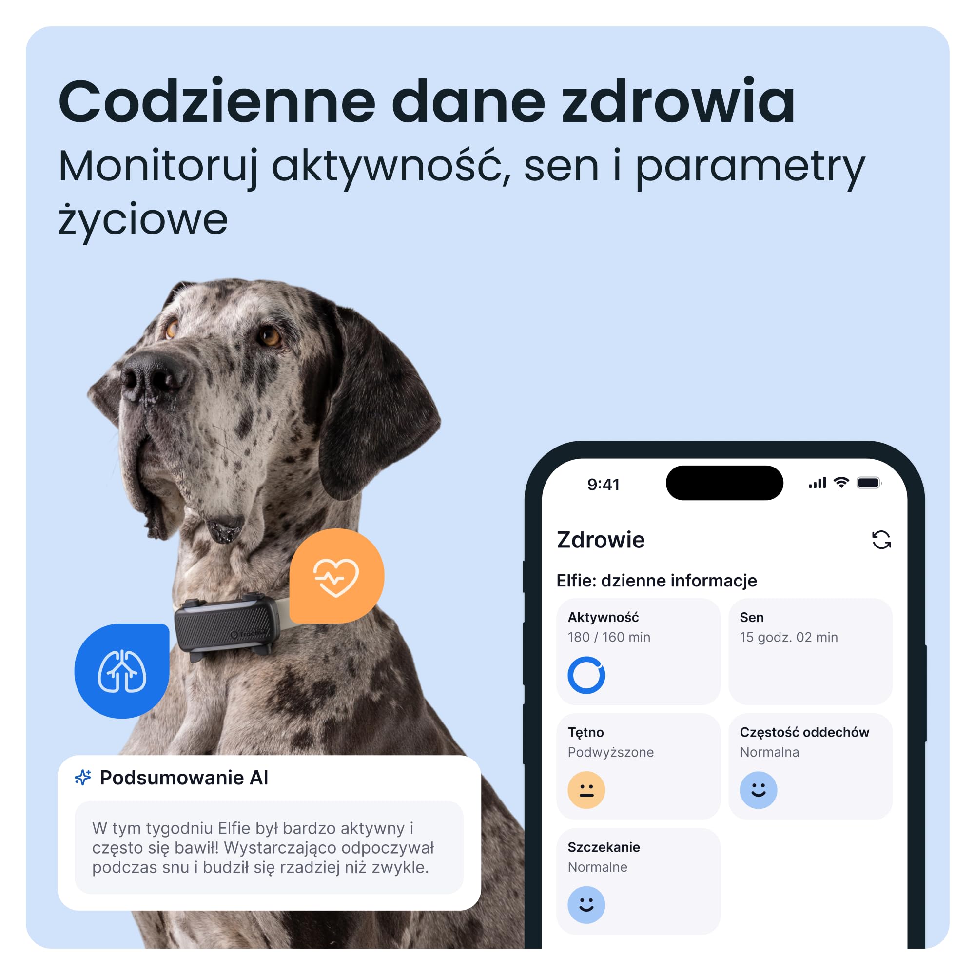 Tractive — Inteligentny Lokalizator dla Psa XL | 2026 Edition | Śledzenie GPS na Żywo | Alerty o Ucieczce i Zdrowiu | Monitorowanie Parametrów Życiowych | Długi Czas Działania Baterii (czarny)