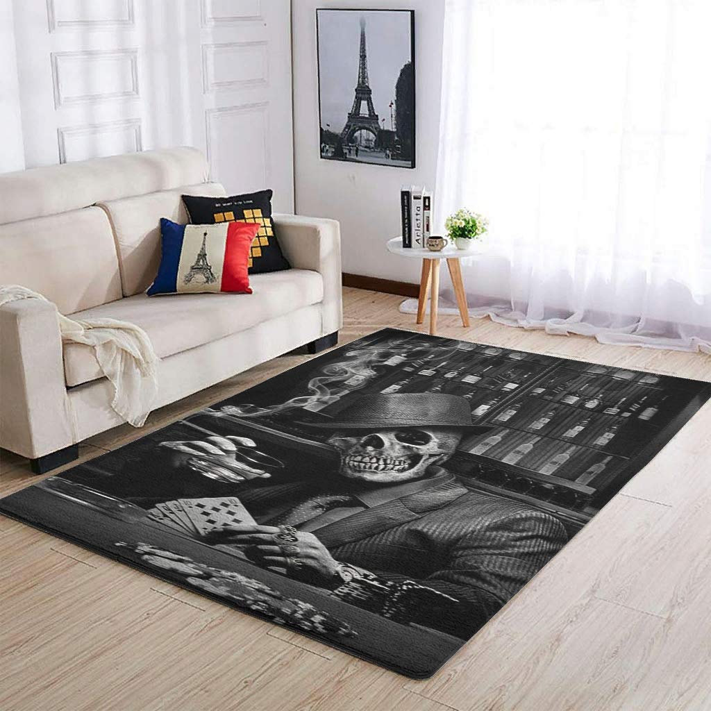 Likiyol Halloween-Läufer Teppich 50x150 Cm - Skelett-Motiv Mit Rutschfester Unterseite