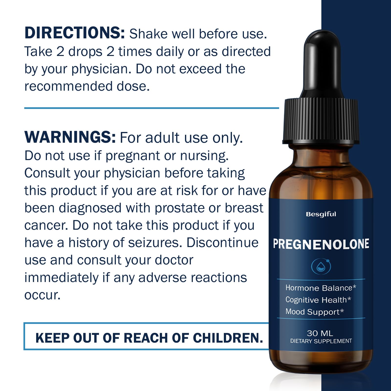 Liquid Pregnenolone Supplement, Sublingual Micronized Liquid for Hormones — Amazon image 5