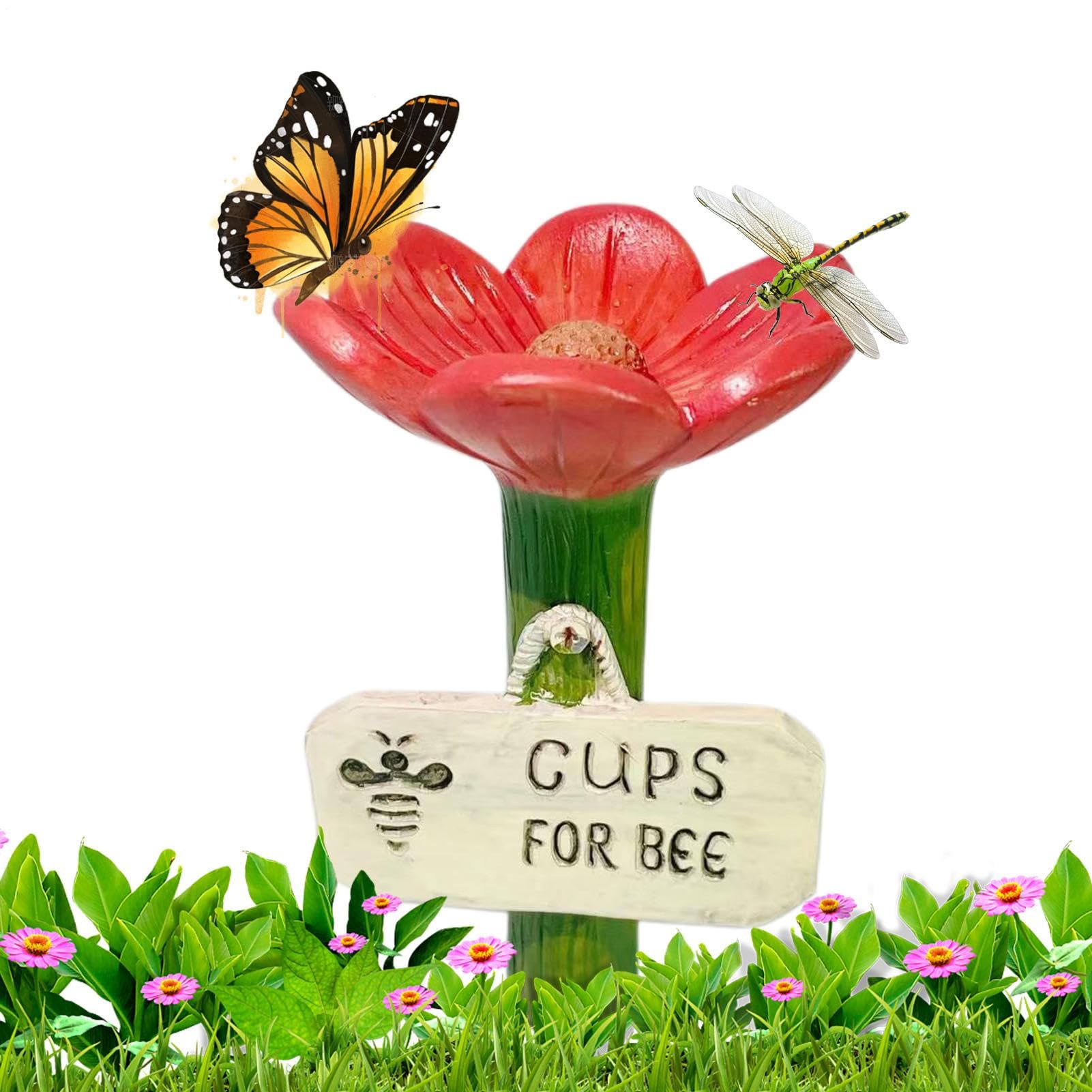 Wild Bees Drinkeis, Butterfly Watering Station, Fascinating Drinkers For Wild Bees, Flower Shape Butterfly Cups For Thirsty Pollinators Feeder Garden Decor