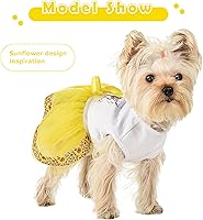 Vista 8 de Vestido de perro para primavera y verano, falda para perros pequeños, vestidos de cachorro, vestido de tul Yorkie Chihuahua, fiesta de cumpleaños