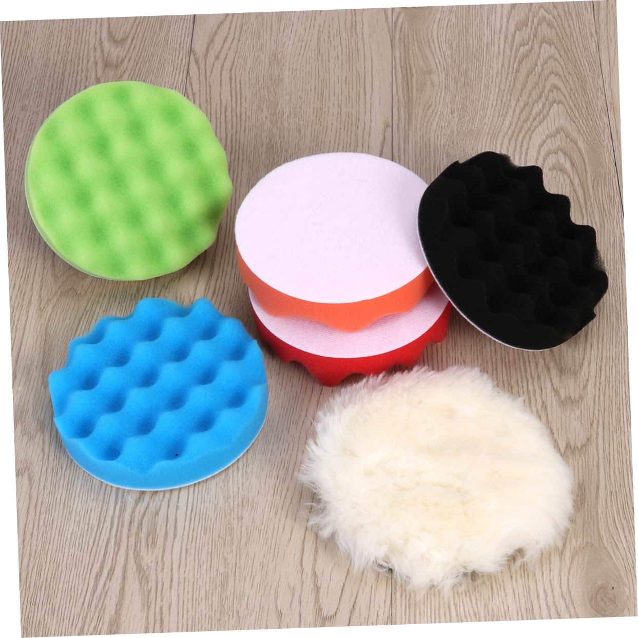 CALLARON 2 Sets Auto-detailing-kit 5 Zoll Selbstklebendes Polier- Und Polierpad-set Aus Wolle Und Pad Zum Lackieren Wachsen Polieren Und Versiegeln 7 Stück * 2