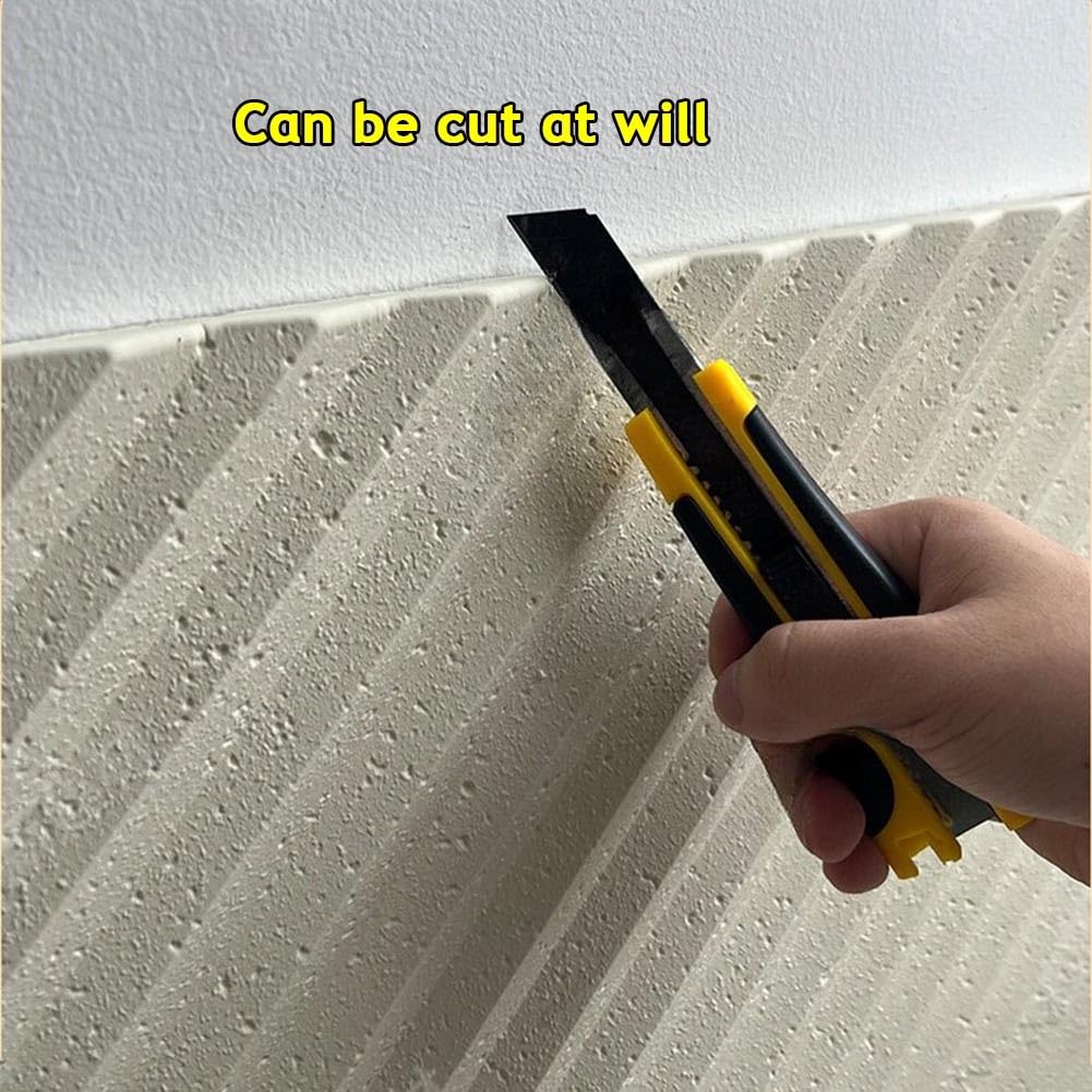 Tabique de PU Hueco, Paneles de Pared de ladrillo con Textura de Espina de Pescado 3D, Revestimiento de PU Impermeable y Recortable para decoración Interior Ligera, Fondo de sa