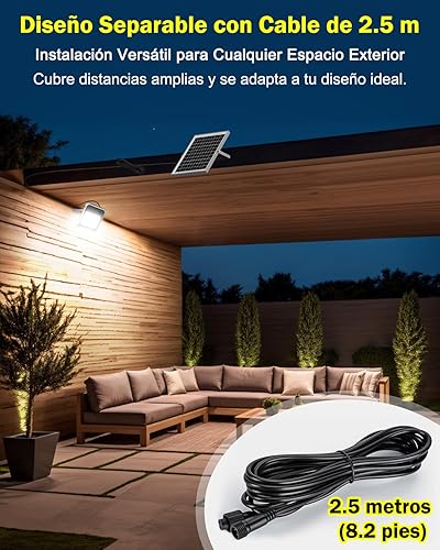 Miniatura 6 de Engrepo Luz solar para exteriores, 10000mAh Luces Solares de seguridad alimentada por energía solar exterior 3000LM IP65 impermeable del atardecer