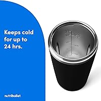 Vista 5 de nutribullet Batidora portátil abatible con vaso aislante, inalámbrico, negro, NBPB50350AK