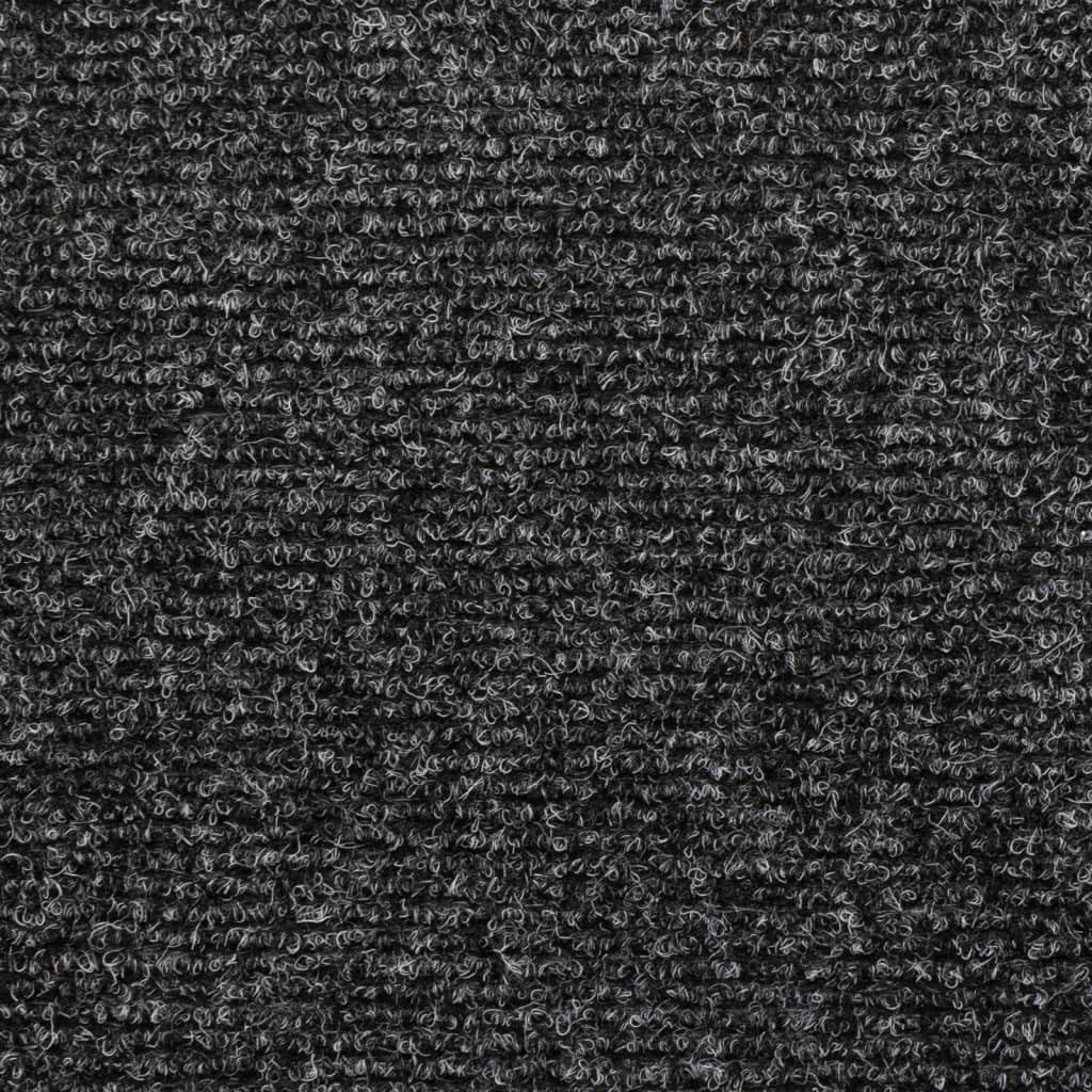Stufenmatten Selbstklebend 15 Stück 65x21x4 cm Grau Rechteckiger Rand Treppenstufen Matten, Teppich Innen für Treppen, rutschfest Stufenmatten Treppenteppich