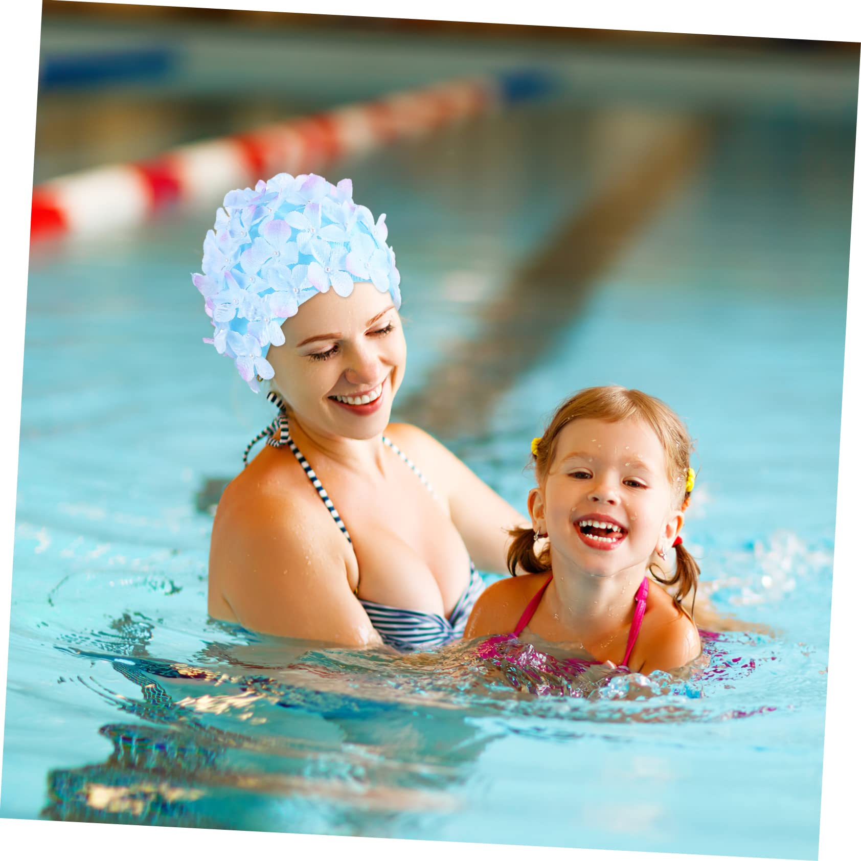 SUPVOX Bonnet De Bain Bonnet De Natation Femme Shower Cap Charmante Casquette Chapeau De Paille Tac Piscine Bonnets De Bain pour Femmes Chapeaux De Piscine Nylon
