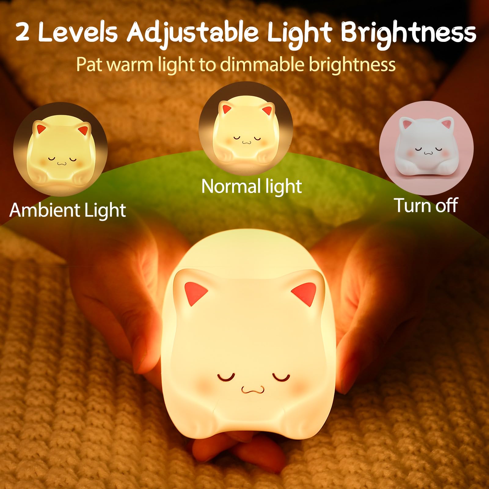 ZKLiLi Night Light for Kids Lamp 16 Colors Cute Cat Lamp Dimmable Baby Night Lights for Nursery Toddler — view 4