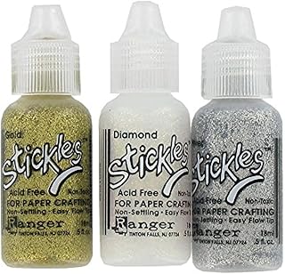 Stickles Glitter Glue Bundle of 3 Colors | Silver, Diamond, and Gold | Craft Glitter Glues