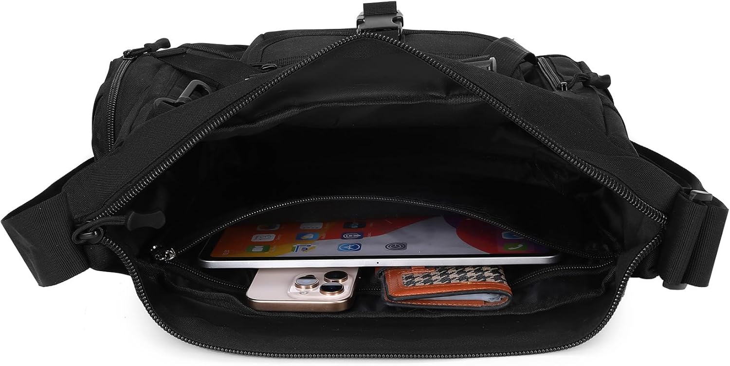 ArcEnCiel Tactical Sling Bag for Men, Sturdy‌ EDC Crossbody Bag with Utility Pockets & Patch - For Travel, Work & Outdoor - Image 5