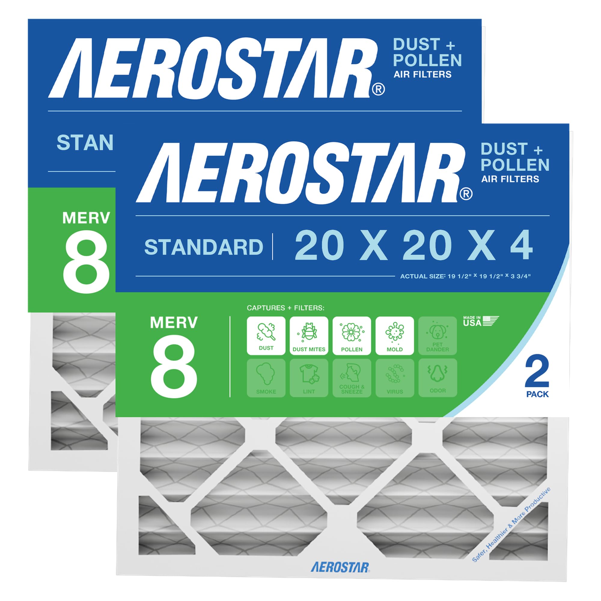 Aerostar MERV 8 Air Filters - 6 Pack -6