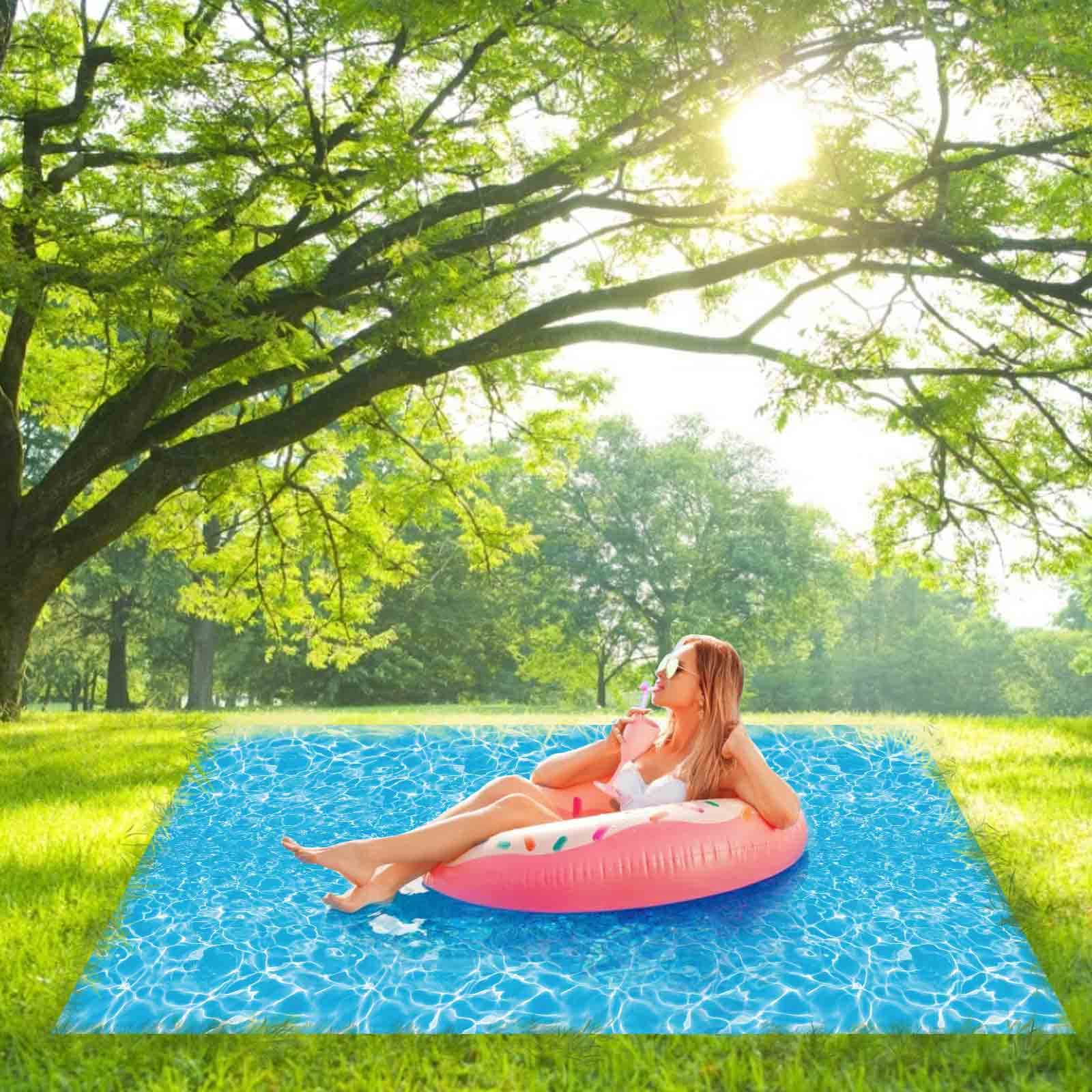 2Pcs Ocean Waves Tablecloths 86x52 Inches - Blue Water Print For Beach Party Decor