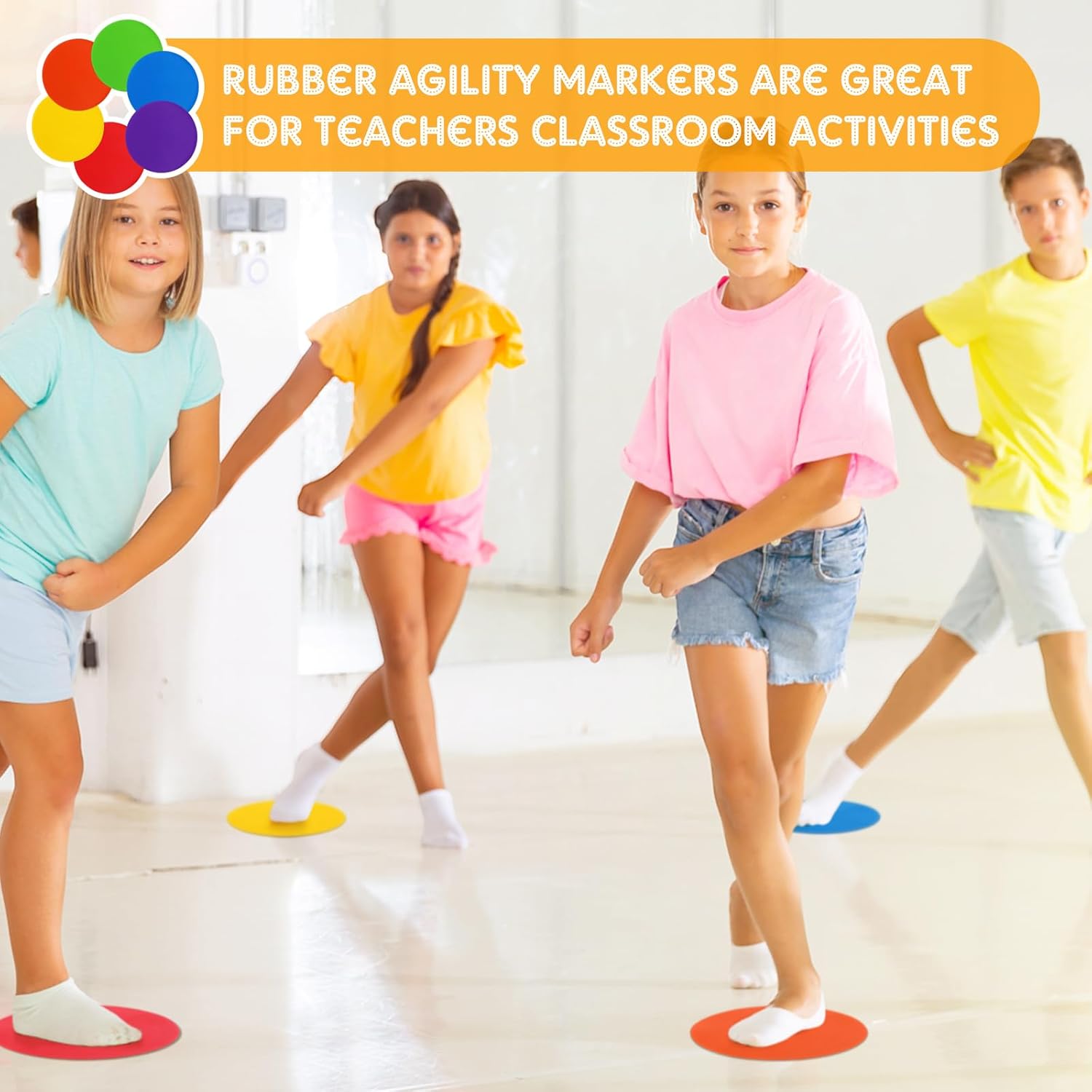 Tinideya TPE Floor Spot Markers Dots for Gym Flat Non Slip Spot Marker Dance Dot for Gym Sports Soccer Basketball Agility Training Field Marking Equipment