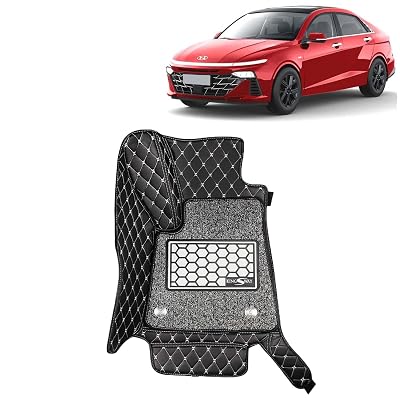 KINGSWAY Hyundai Verna Car Mat 7D, Only Suitable for Year 2023 Onwards All Model, Set of 3 Pcs Premium 7D Car Floor Mats