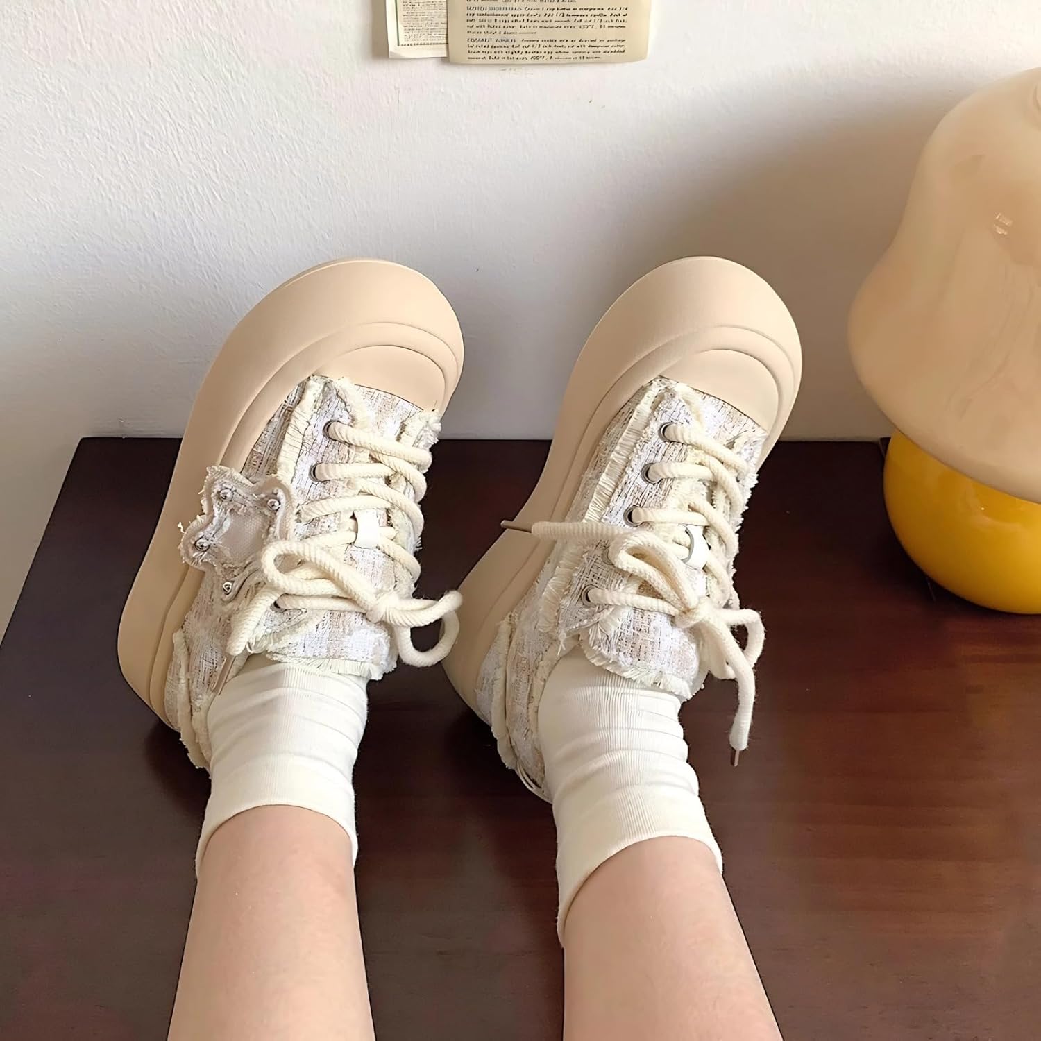 Star Shoes Walking Sneakers for Women Chunky Whimsical Stars Trendy Playful Premium... - Image 8