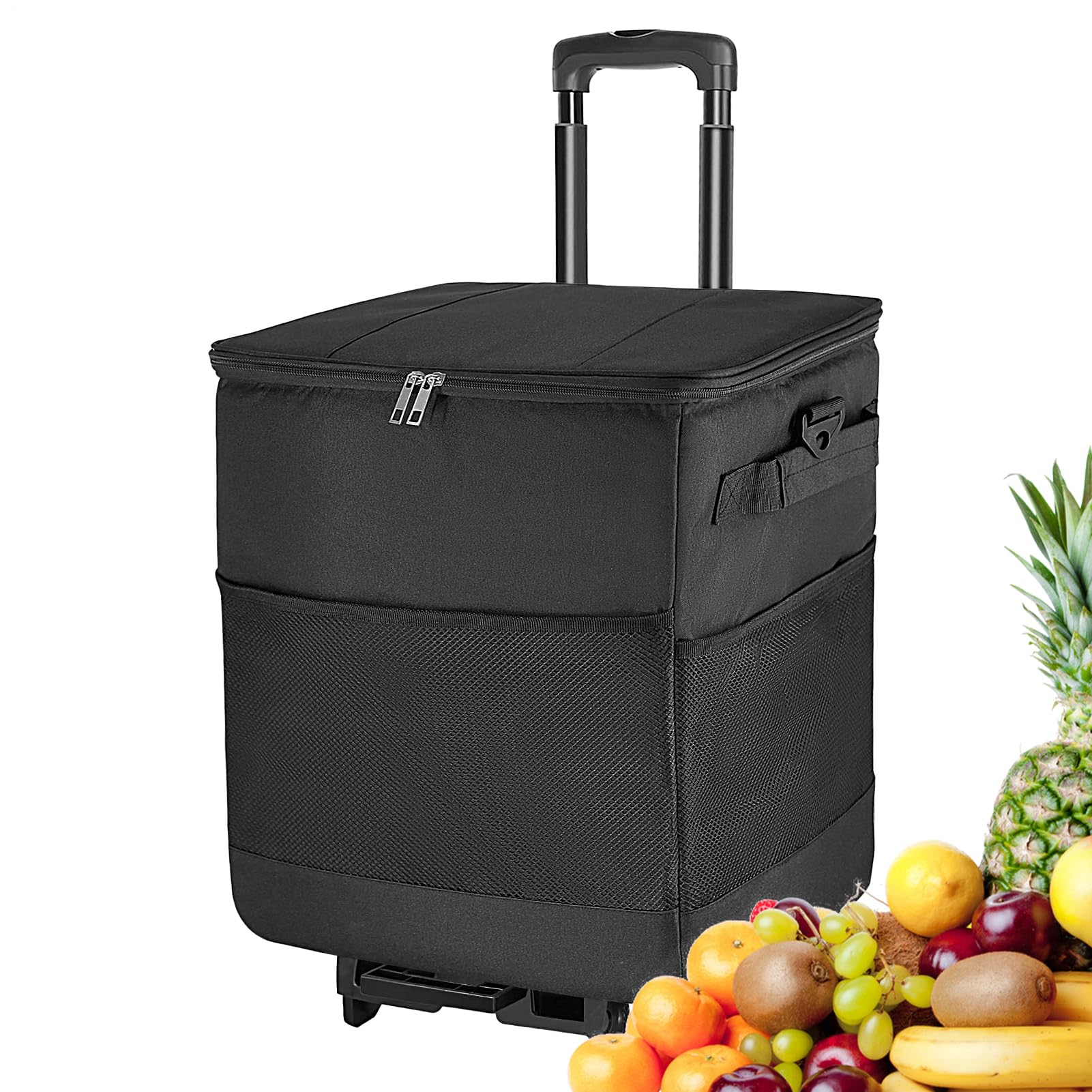 con Ruedas de isotérmica Impermeable | Enfriador de viaje plegable con ruedas para Aire Libre Camping Playa Pícnic Patio Viajes Viaje por Carretera Almuerzo