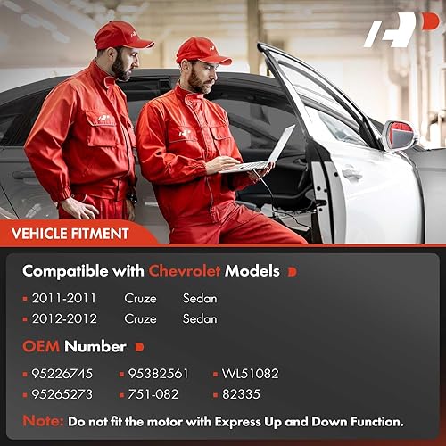 Miniatura 3 de A-Premium Elevalunas eléctrico delantero izquierdo con motor de 2 pines compatible con Chevrolet Cruze 2011 2012 Sedán, lado del conductor delantero
