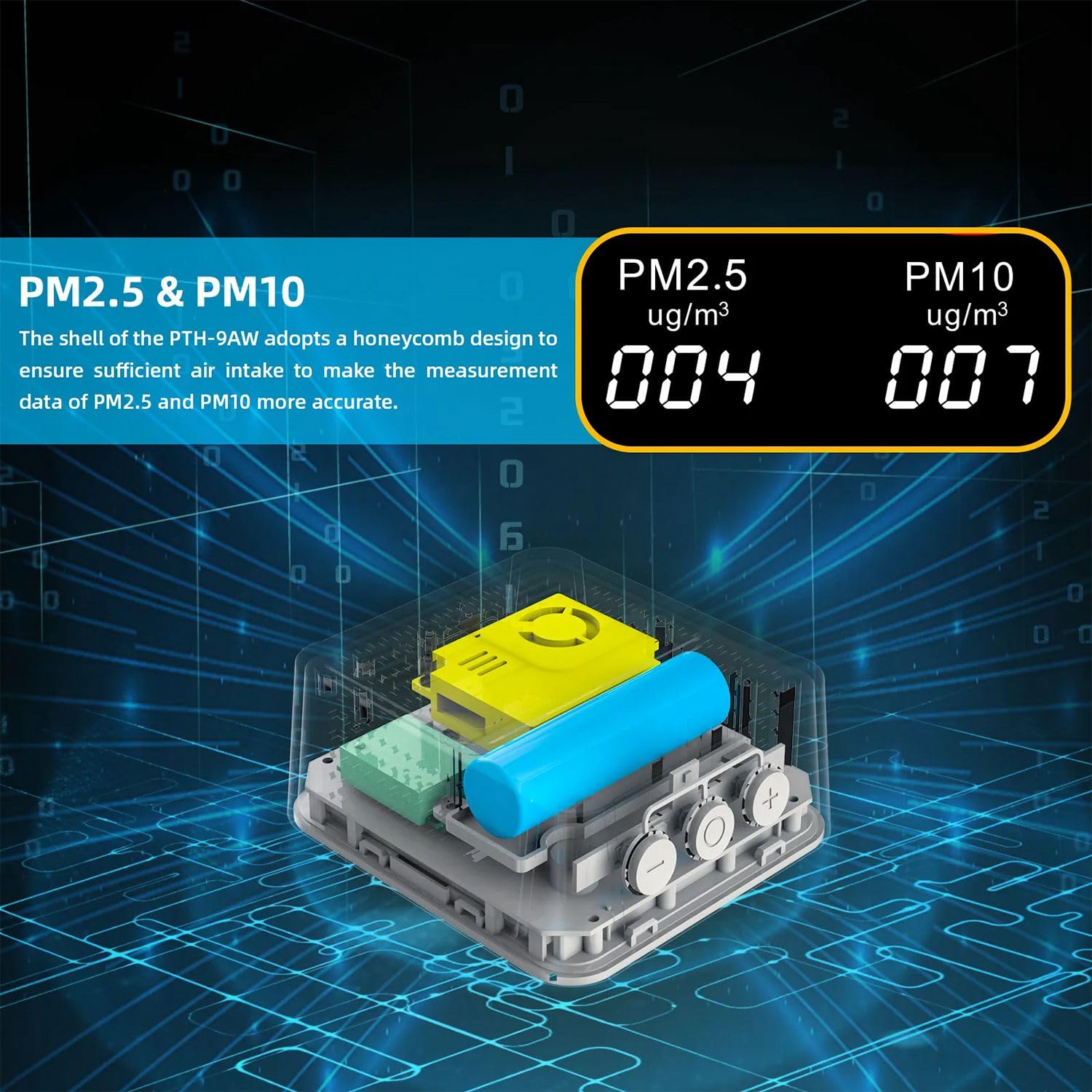 Detector de CO2 PTH-9AW Detector de CO2 portátil con monitor medidor de dióxido probador digital de temperatura y humedad reloj PTH 9AW